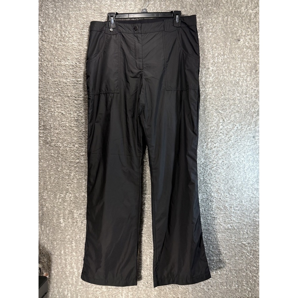 Golfino Women's Black Straight Performance Golf Pants Size 16 34 Waist Warm